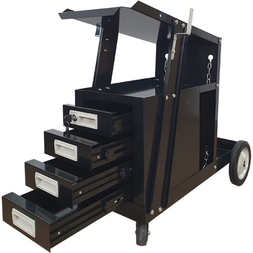 MIG welding cart with drawers