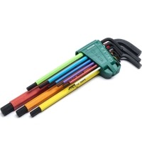 L-tipo šešiakampių vidutinių, raktų rinkinys 9vnt. (spalvoti)(1.5-10mm)