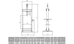 Hydraulic shop press with gauge 40t (foot pump)