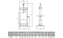 Hydraulic shop press with gauge 40t