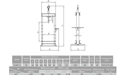 Pneumatic / hydraulic shop press with gauge 20t