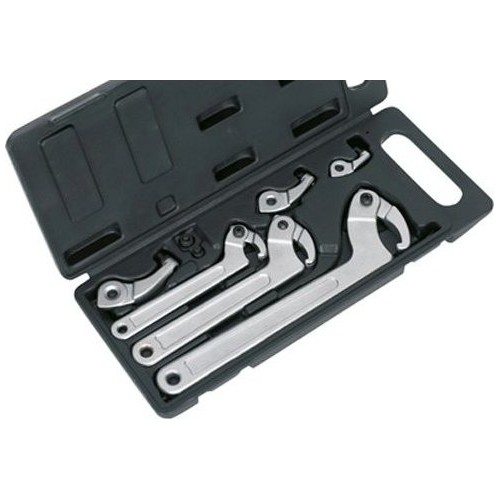 Adjustable hook & pin wrench set (19-120mm)