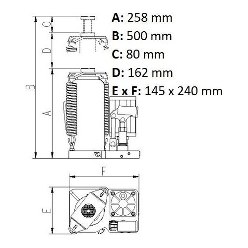 Hydraulic welded air bottle jack 20t