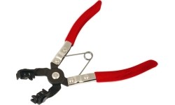 Hose clamp pliers angle type with swivel jaws