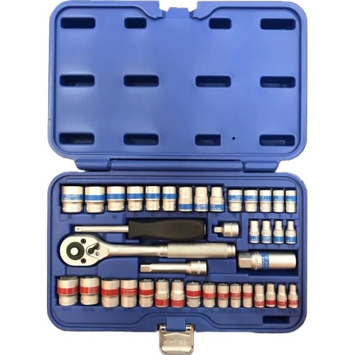 3/8" + 1/4" Dr. Socket wrench set 40pcs (SAE & metric)