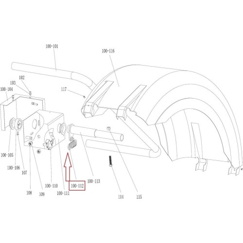 Ratų balansav. staklių PL-1150 ats.dalis apsaugos pakėlimo spyruoklė