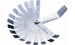 Feeler gauges set 16 leaves, bent, 0.05mm-1.0mm