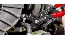 Spring hose clamp pliers with locking KNIPEX