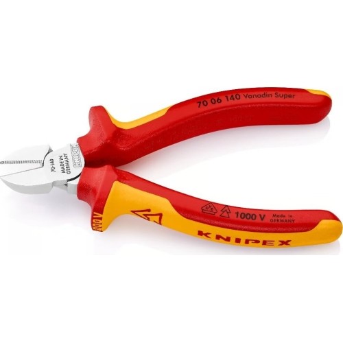 Šoninio kirpimo replės elektrikui 140mm (1000V) KNIPEX