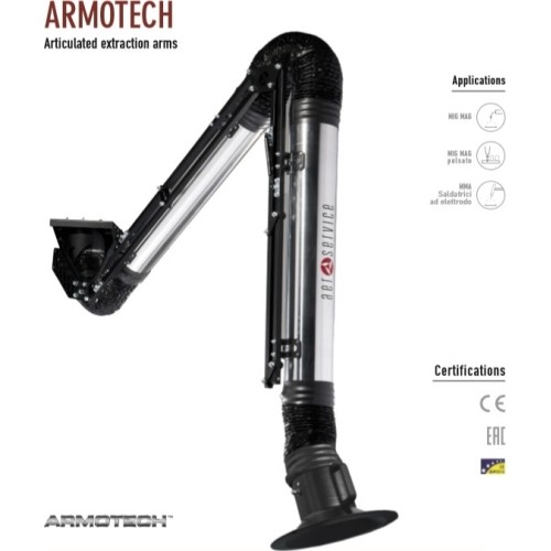 Dūmų nutraukimo rankovė AERSERVICE ARMOTECH 160 - Be ventiliatoriaus - 2000mm