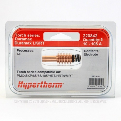 Elektrodai Hypertherm  (5vnt.) 220842, skirti Power Max plazmai