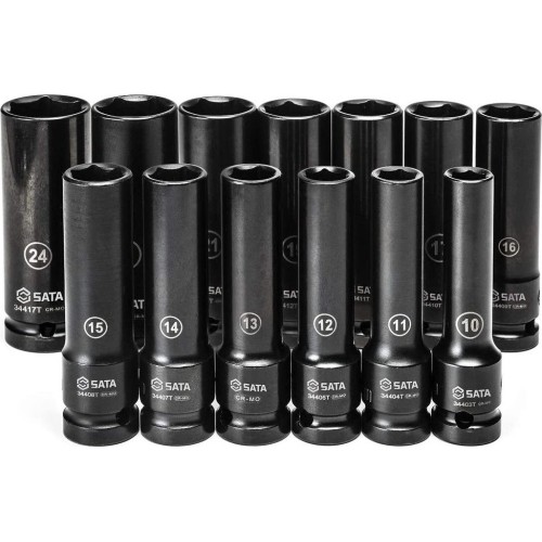 Prailgintų smūginių galvučių rinkinys 1/2 (10-24mm)(13vnt) (plonasienės)
