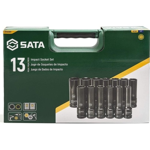 Prailgintų smūginių galvučių rinkinys 1/2 (10-24mm)(13vnt) (plonasienės)