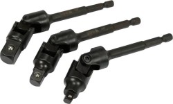 Adapterių suktuvui šarnyrinių rink. 1/4+3/8+1/2 (3vnt) 125mm