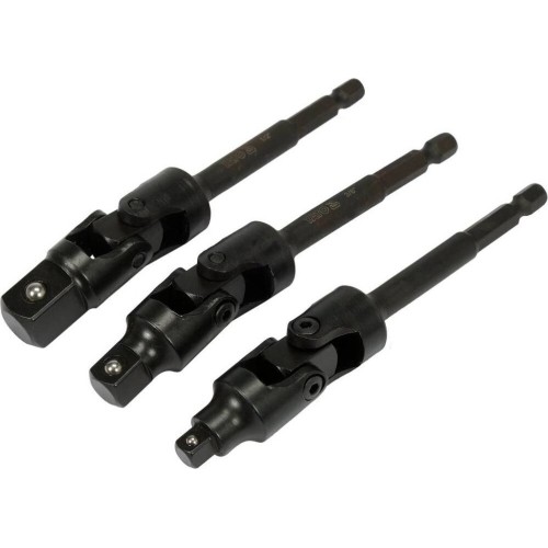 Adapterių suktuvui šarnyrinių rink. 1/4+3/8+1/2 (3vnt) 125mm