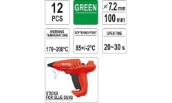 Hot glue stick set (green) (12pcs) 7.2x100mm