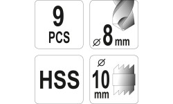 Drill welding points set 9pcs (HSS)