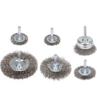 Wire brush with shank set 6pcs INOX