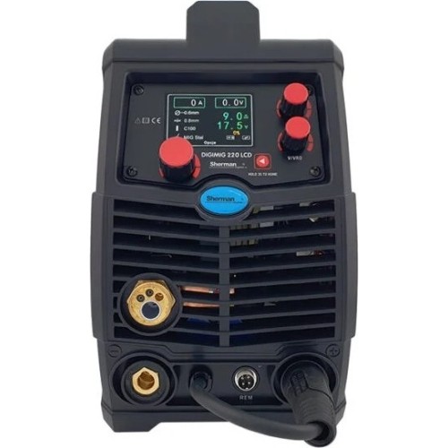 Pusautomačio KOMPLEKTAS SHERMAN DIGIMIG 220 LCD su skydeliu E3 ir vežimėliu MIG