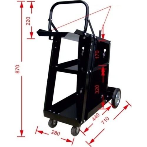 Pusautomačio KOMPLEKTAS SHERMAN DIGIMIG 220 LCD su skydeliu E3 ir vežimėliu MIG