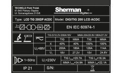 Inverterinis suvirinimo aparatas DIGITIG 200 LCD AC/DC