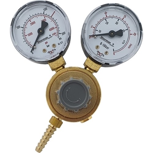 Mini CO₂/Argon reducer with two pressure gauges