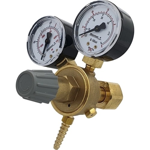 Mini CO₂/Argon reducer with two pressure gauges