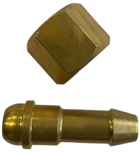 Jungtis žarnai su veržle E38R2 3/8, dešininis (9mm žarnai)