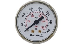 Monometer Ar/CO₂ ⌀ 40mm 250bar, for reducer RBR