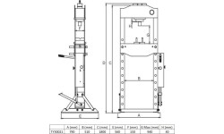 Pneumatic / hydraulic shop press with gauge 30t