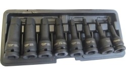 1/2" Prailgintų galvučių smūginių su antgaliais rinkinys (HEX) 8vnt.