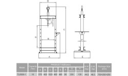 Hydraulic shop press with gauge 10t