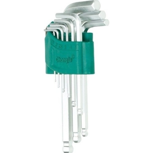 L-type hex key short, ball point set 9pcs.