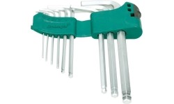 L-tipo šešiakampių trumpų, apvalia galvute raktų rinkinys 9vnt.