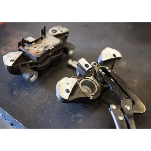 Motorcycle brake piston removal locking pliers