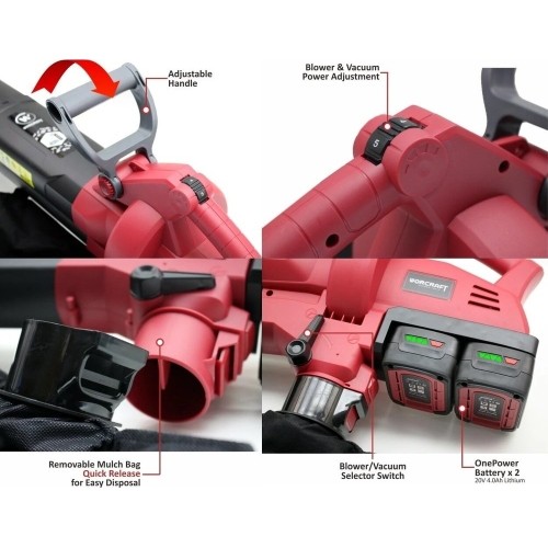 Akumuliatorinis siurblys-pūstuvas 40V (20V+20V) LI-ION