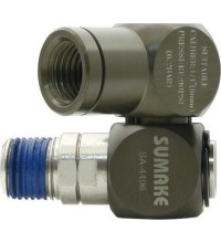 Universal connector 1/4" (ext & int thread) swivel 360°