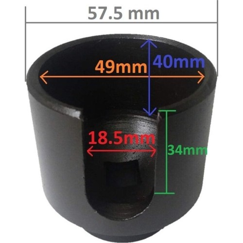 Speciali galvutė smūginė su išpjova vairo traukės antgaliui