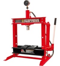 Hydraulic shop press with gauge 12t