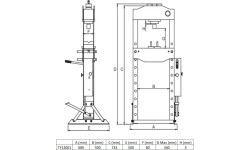Hydraulic shop press with gauge 12t