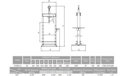 Pneumatic / hydraulic shop press with gauge 30t