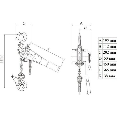 Grandininė gervė su svertu 3t