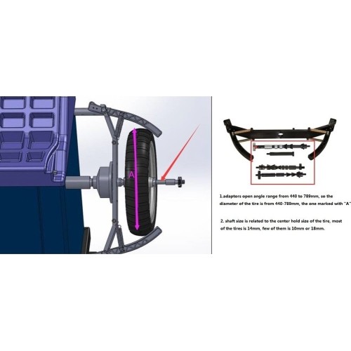Ratų balansavimo staklių adapteris motociklams M36 / M40