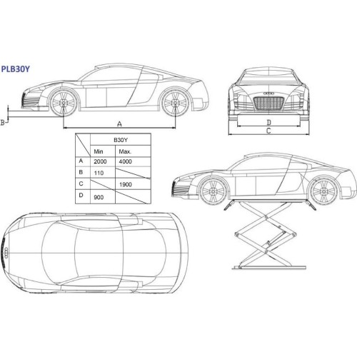 Hidraulinis keltuvas žirklinis 3t, 380V