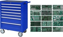 Įrankių spintelė NTBR4007X su SATA įrankiais 300vnt.