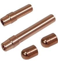 Set of electrodes and caps (tips)