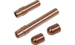 Set of electrodes and caps (tips)