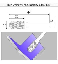 Rounded cylindrical cutter (C) - 10