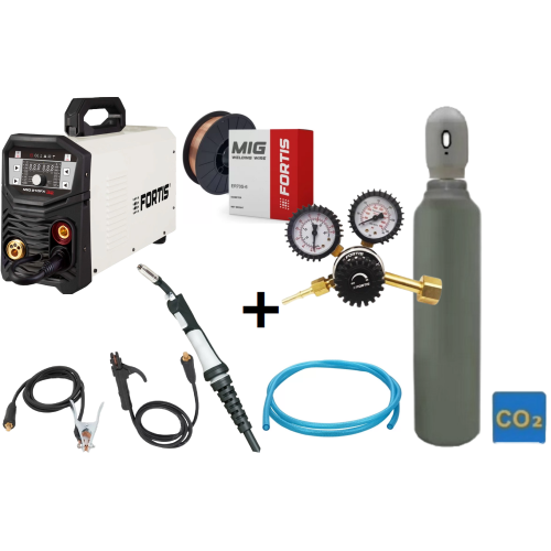 PRODUCT PACK Inverter welding machine FORTIS® MIG 210FX + CO2 cylinder 8l with accessories
