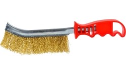 Knife brush with plastic handle